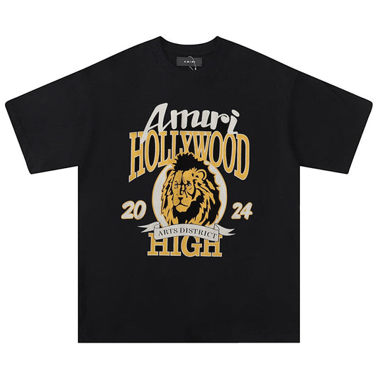 AMRI Black High Lion Skater T-Shirt