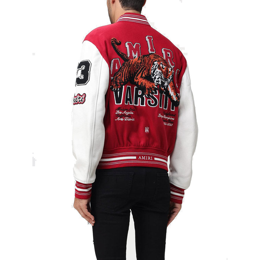 AMRI Varsity Vintage Patch Bomber Jacket
