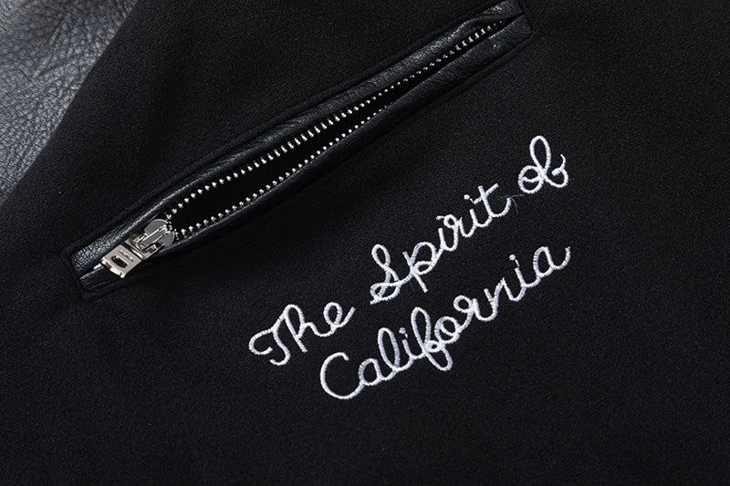 AMRI Appliquéd Wool-Blend and Full-Grain Leather Varsity Jacket