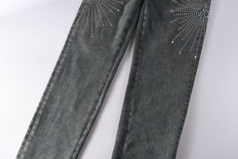 Purple Brand Crystal Diamond Jeans #9122