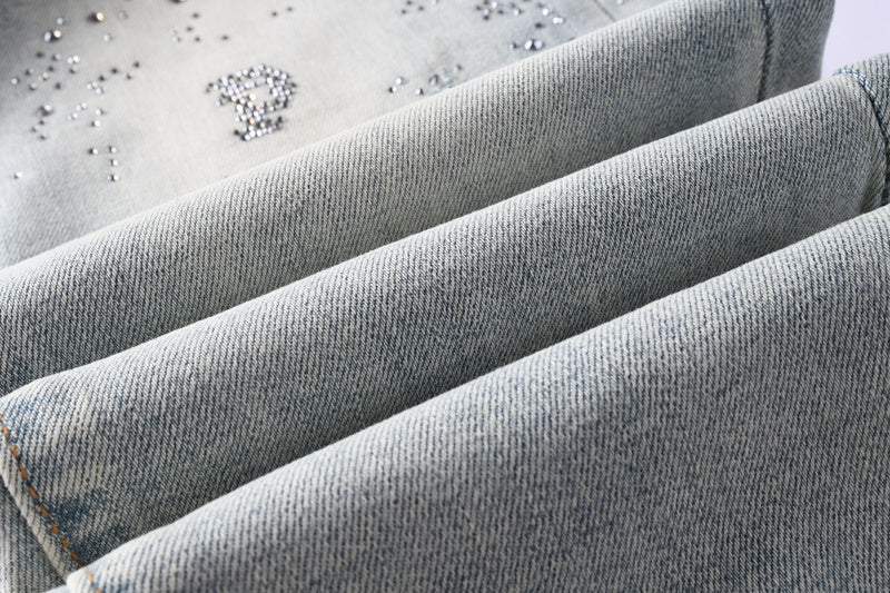 Purple Brand Crystal Diamond Jeans #9127