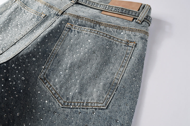 Purple Brand Crystal Diamond Jeans #9129