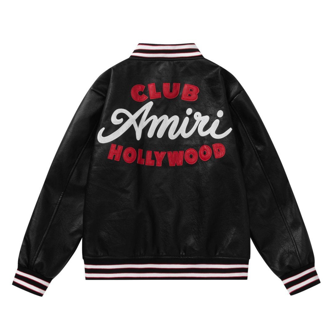AMRI Club Leather Varsity Jacket