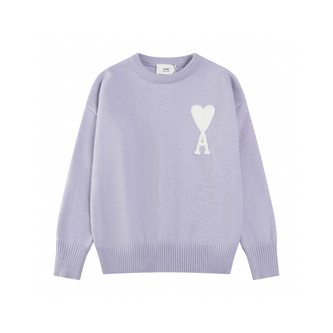 AMI Paris Classic Jacquard Heart Crewneck Sweater – 2025SS