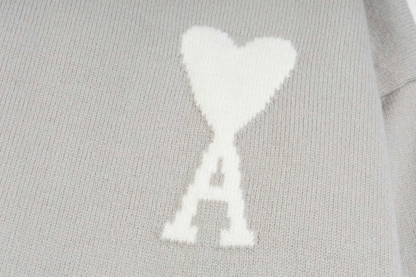 AMI Paris Classic Jacquard Heart Crewneck Sweater – 2025SS