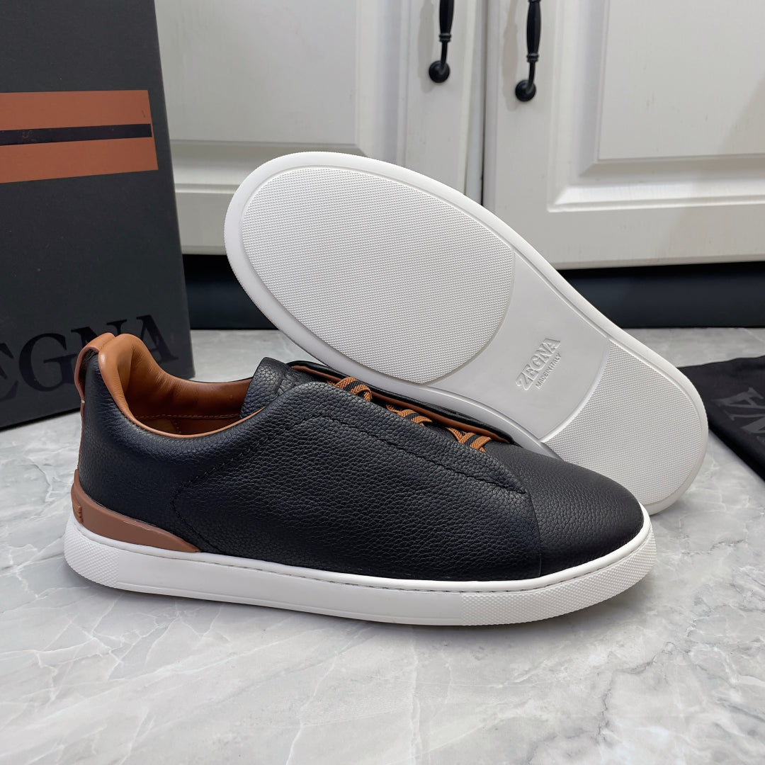 Zegna Triple Stitch Low-Top Sneakers