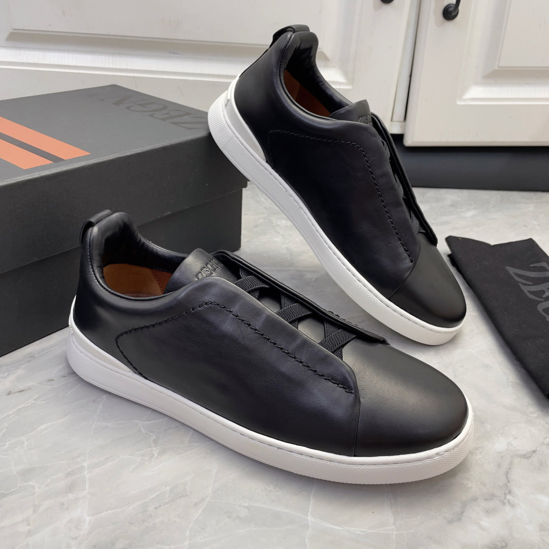 Zegna Triple Stitch Low-Top Sneakers