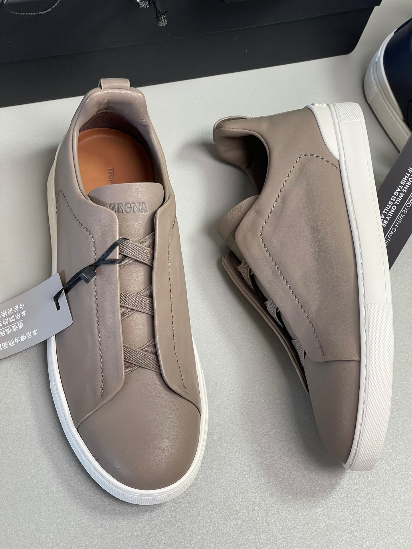 Zegna SECONDSKIN Triple Stitch Low-Top Sneakers