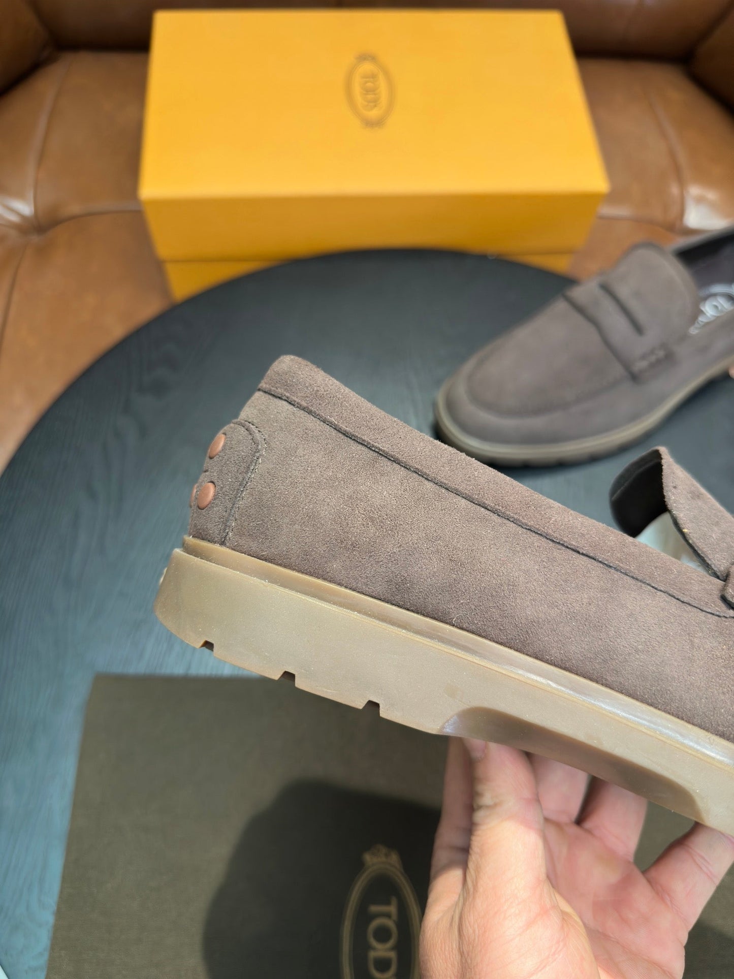 Tod's Suede Calfskin Loafers