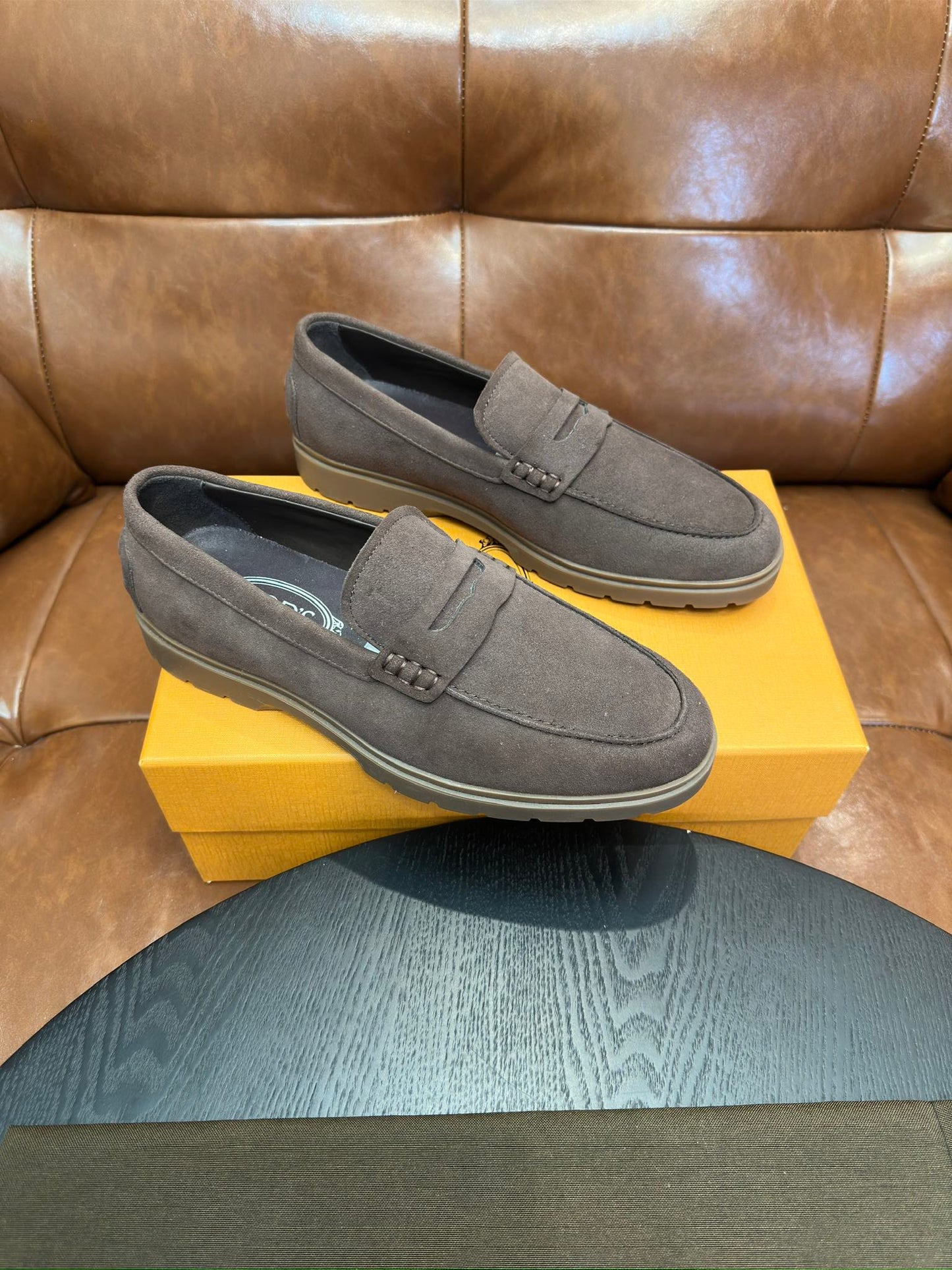 Tod's Suede Calfskin Loafers