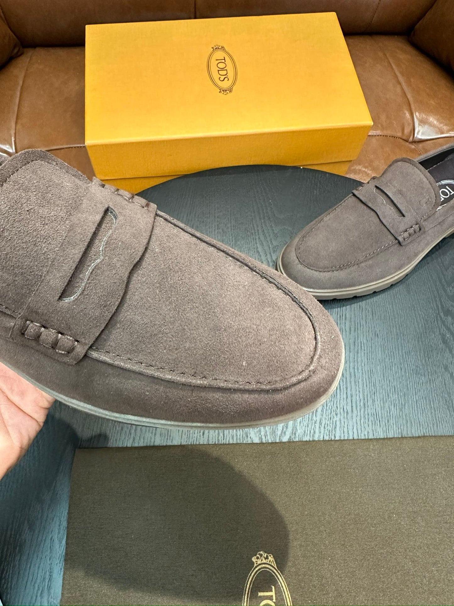 Tod's Suede Calfskin Loafers
