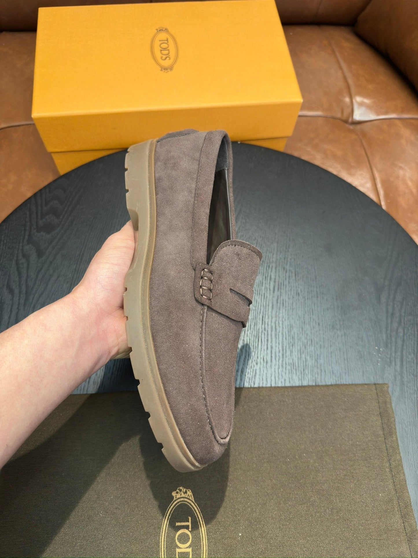 Tod's Suede Calfskin Loafers