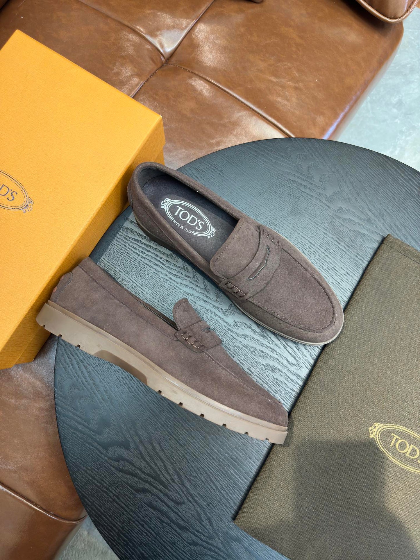 Tod's Suede Calfskin Loafers