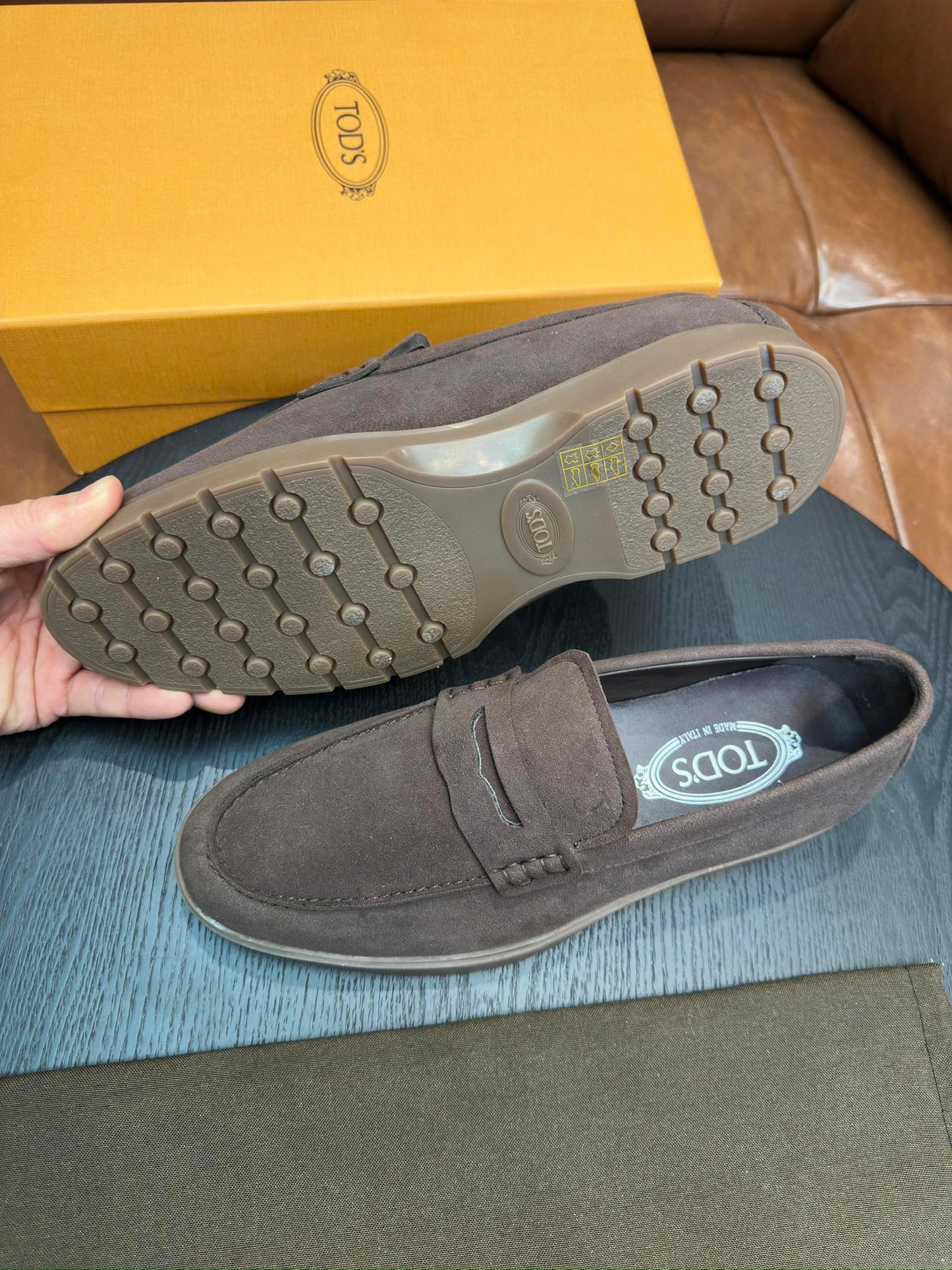 Tod's Suede Calfskin Loafers