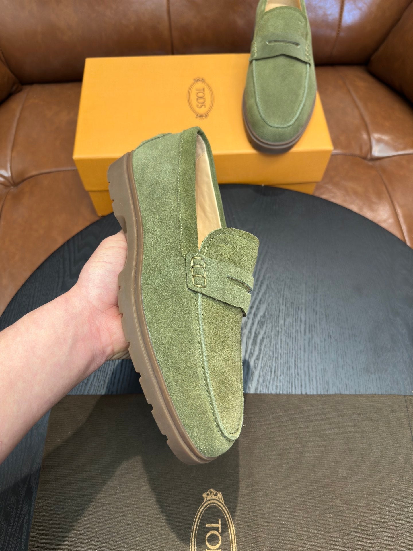 Tod's Suede Calfskin Loafers