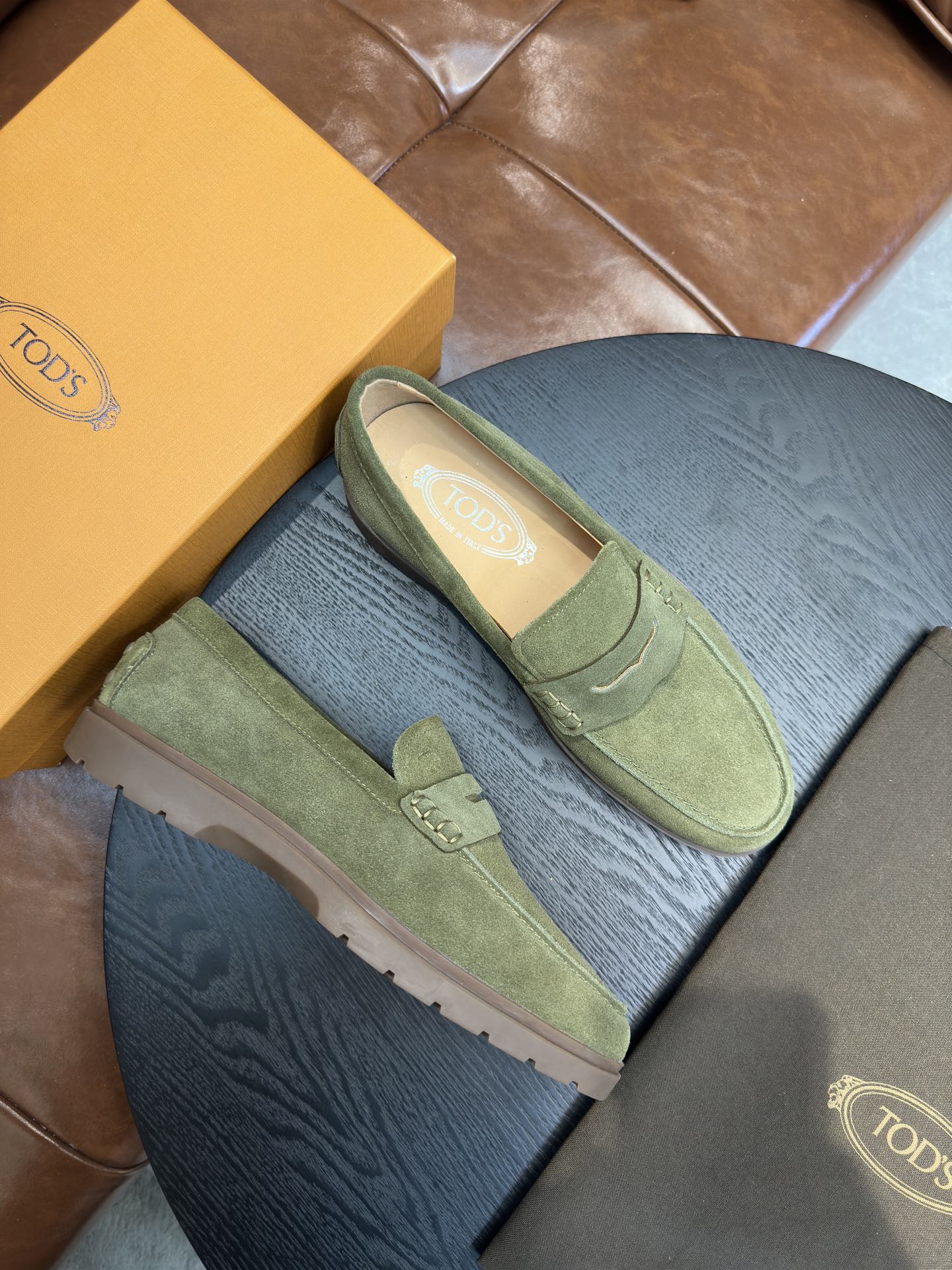 Tod's Suede Calfskin Loafers