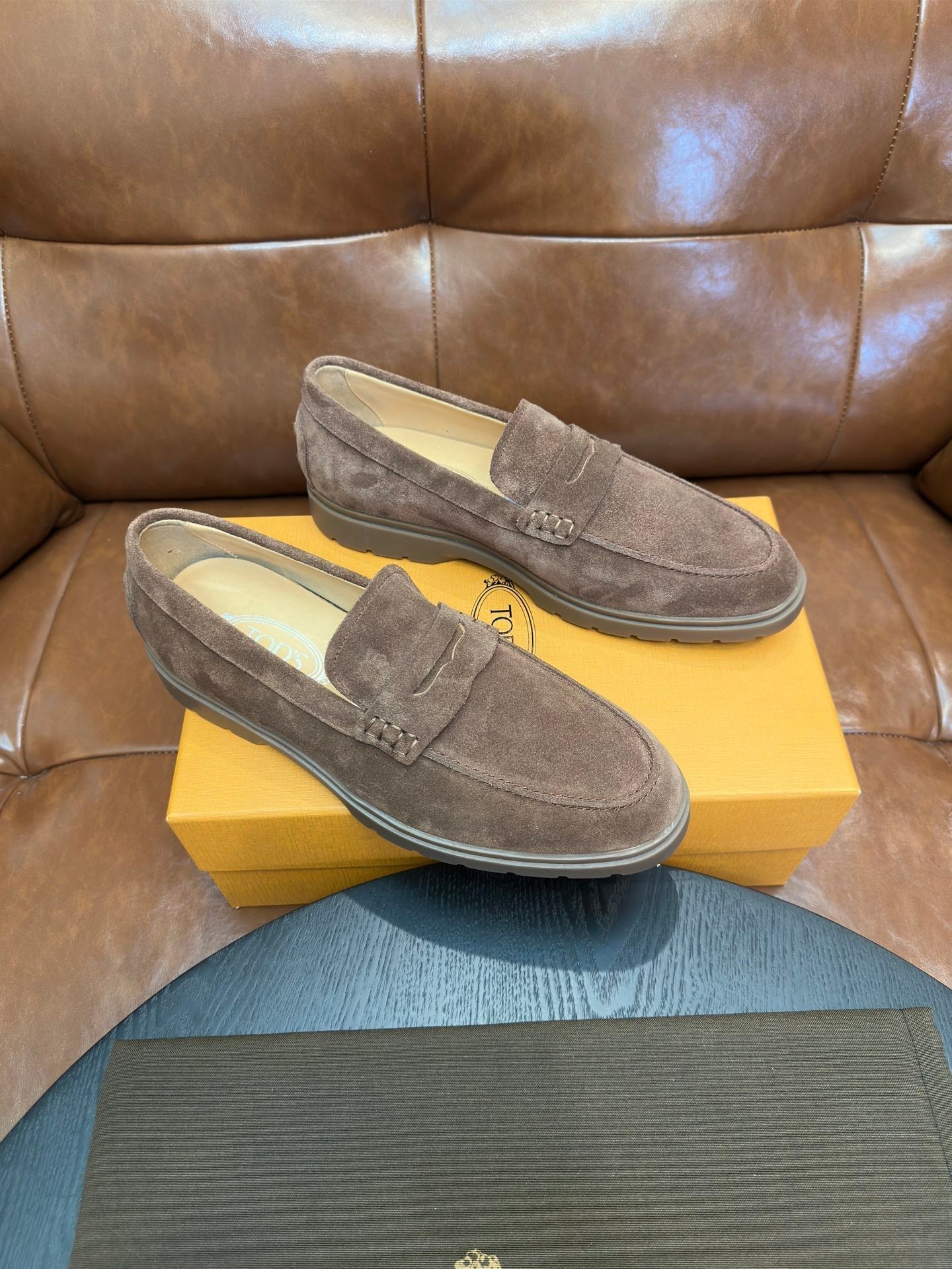 Tod's Suede Calfskin Loafers