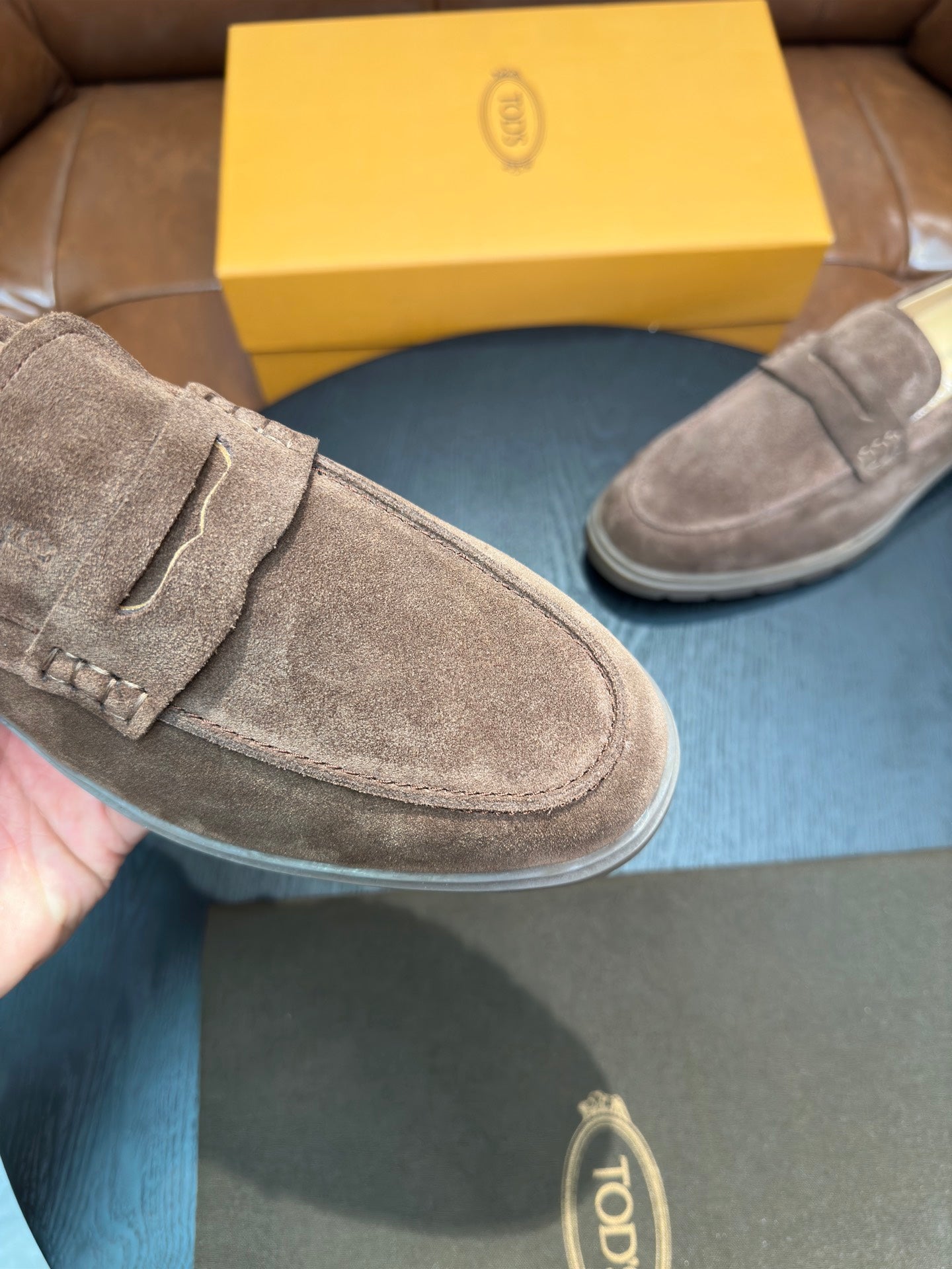 Tod's Suede Calfskin Loafers