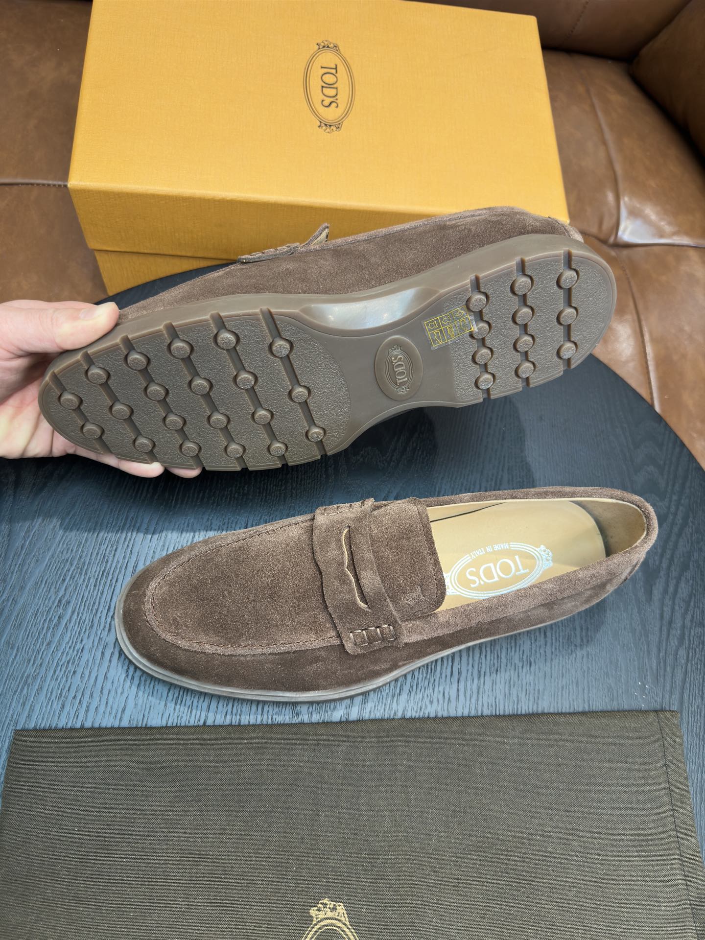 Tod's Suede Calfskin Loafers