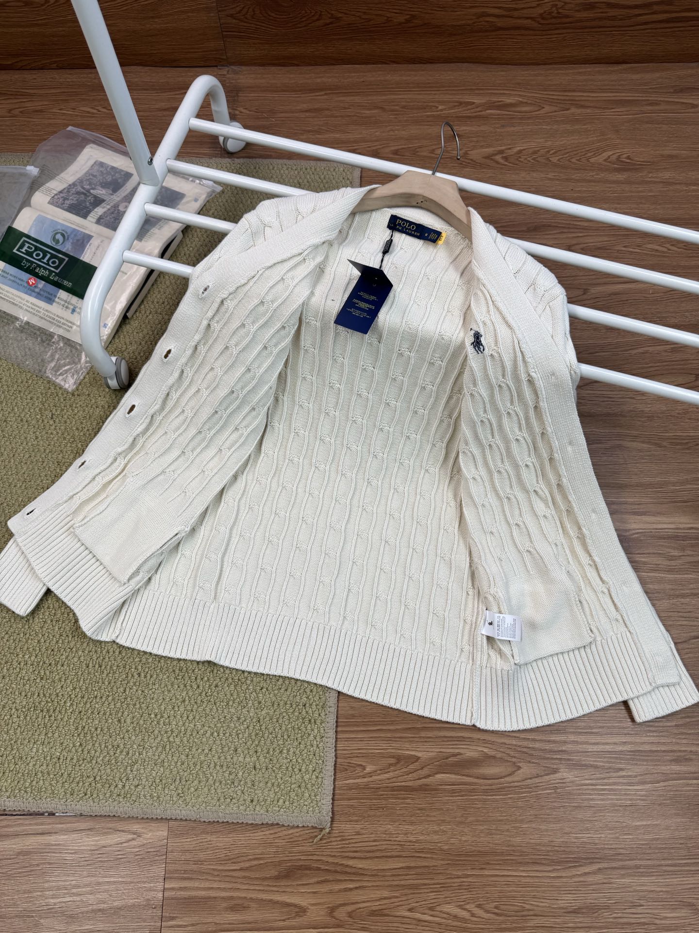 Ralph Lauren Polo V-Neck Cable Knit Cardigan